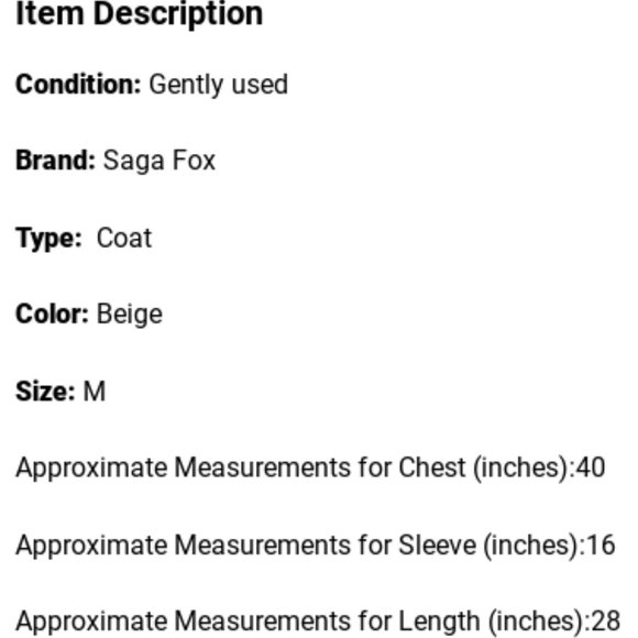 Saga Fox Real Fur Greige w/ White trim Size Medium. - Picture 8 of 9